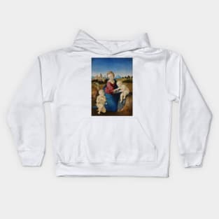 Madonna and Child with the Infant Saint John by Raphael Kids Hoodie